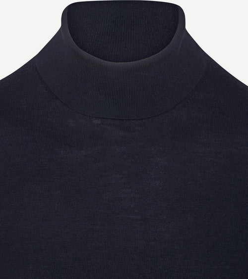 Suitable merino coltrui donkerblauw | Slim-fit