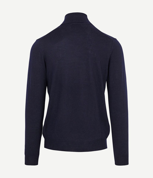 Suitable merino coltrui donkerblauw | Slim-fit