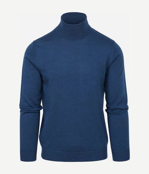 Suitable merino coltrui petrol blauw | Slim-fit