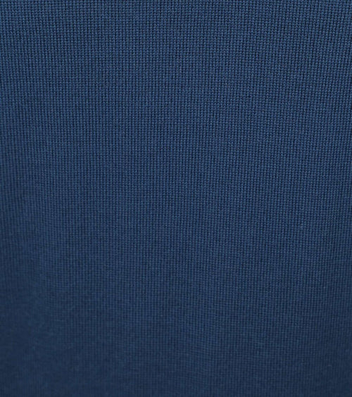 Suitable merino halve rits trui indigo blauw | Slim-fit