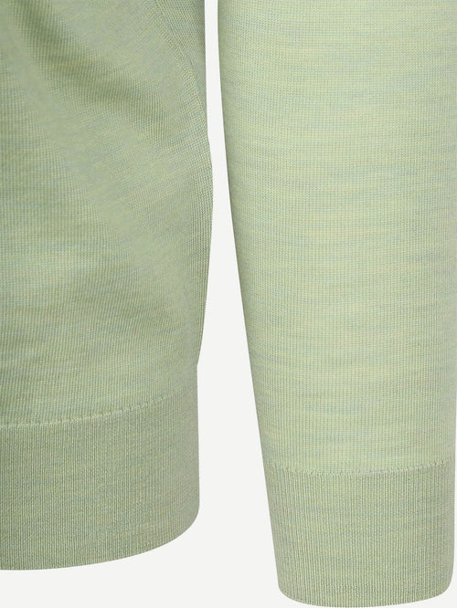 Merino halve rits trui lichtgroen