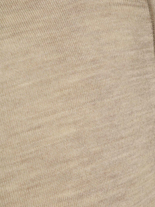 Merino halve rits trui sand