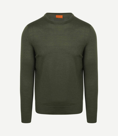 Merino pullover military groen