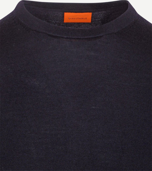 Suitable merino pullover donkerblauw