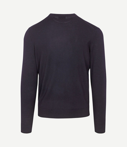 Merino pullover donkerblauw