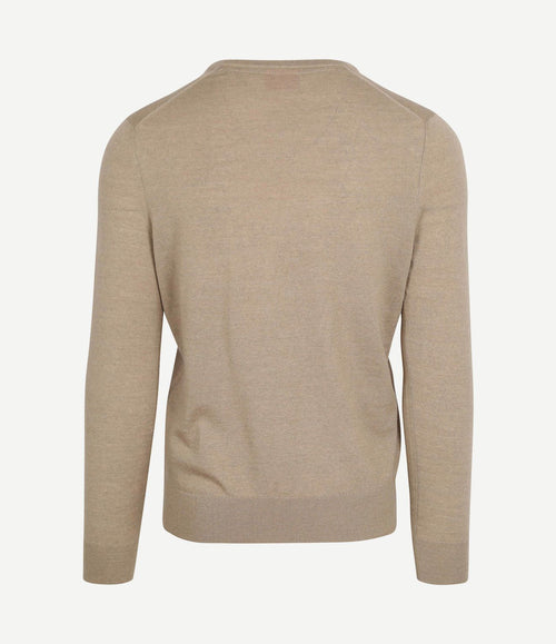 Merino pullover v-hals beige