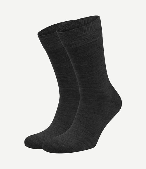 Merino sokken antraciet (2-pack)