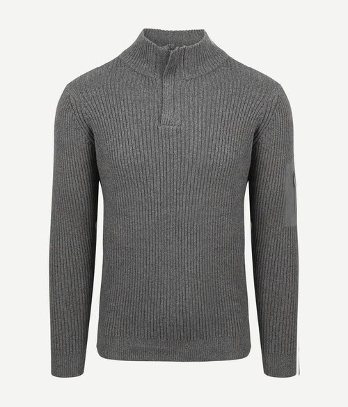 Suitable mou halve rits trui antraciet | Slim-fit