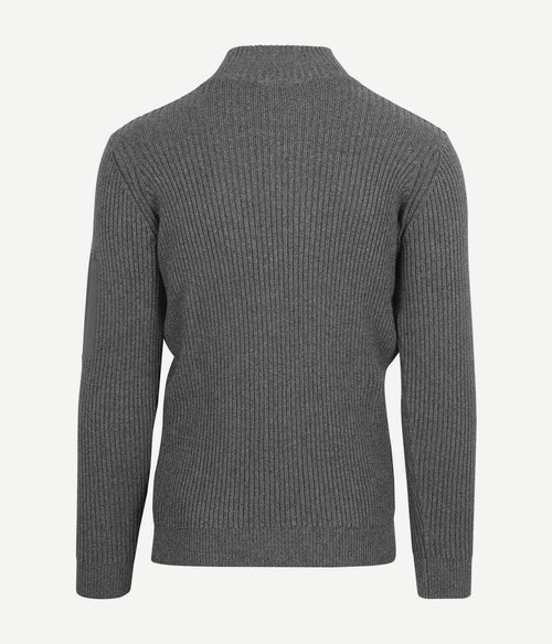 Suitable mou halve rits trui antraciet | Slim-fit
