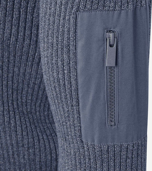 Suitable mou halve rits trui blauw | Slim-fit
