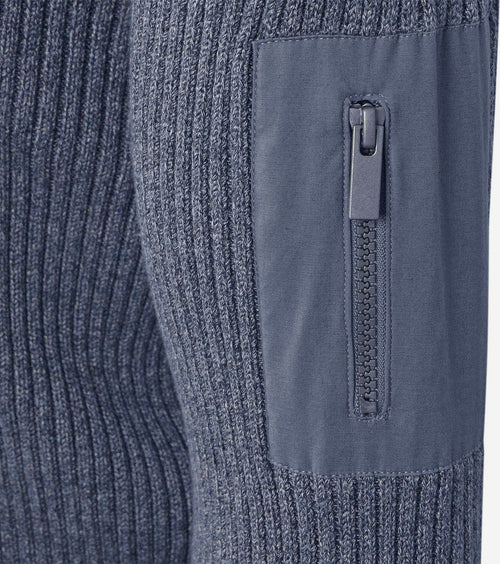 Mou halve rits trui blauw