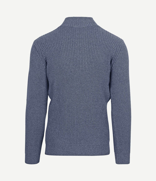Mou halve rits trui blauw