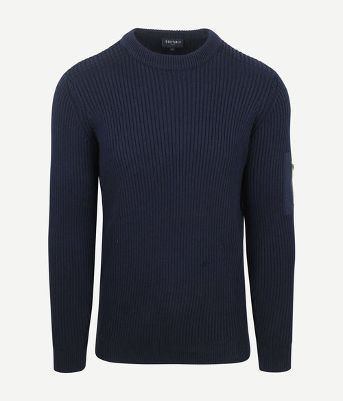 Suitable mou trui donkerblauw | Slim-fit