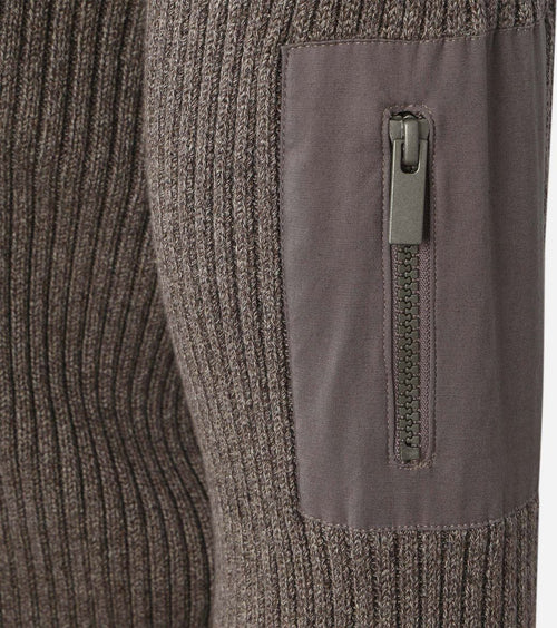 Suitable mou halve rits trui taupe | Slim-fit