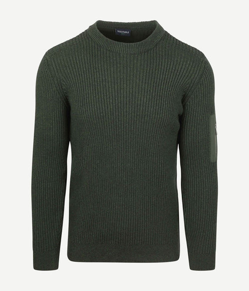 Suitable mou trui donkergroen | Slim-fit
