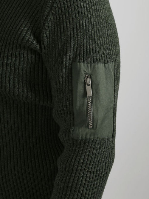 Suitable mou trui donkergroen | Slim-fit