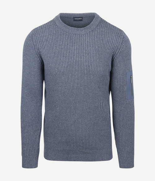 Suitable mou trui melange blauw | Slim-fit