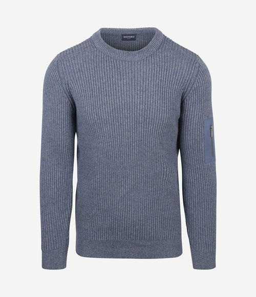 Mou trui melange blauw