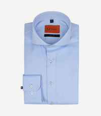 Non iron overhemd blauw