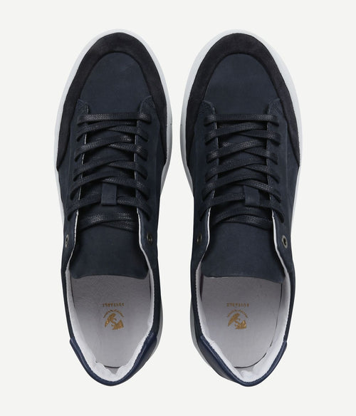 Suitable nubuck skave sneaker donkerblauw