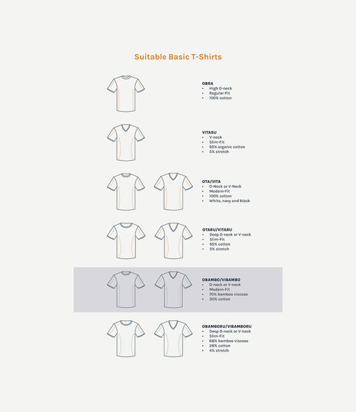Obambo t-shirt ronde hals wit (2-pack)