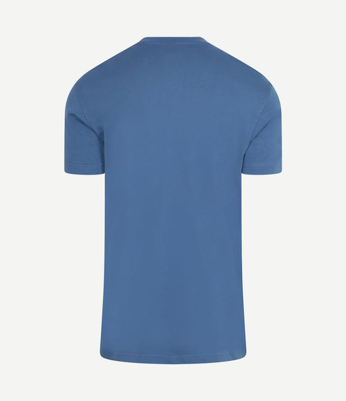Obra t-shirt hoge ronde hals mid blauw (2-pack)