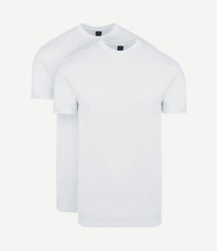 Obra t-shirt hoge ronde hals wit (2-pack)