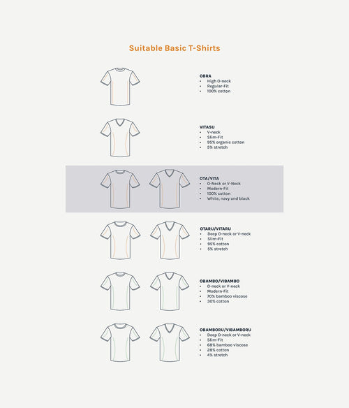 Ota t-shirt o-hals zwart (2-pack)