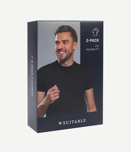 Ota t-shirt o-hals zwart (2-pack)