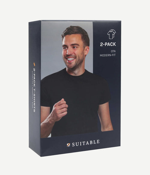 Ota t-shirt o-hals zwart (2-pack)