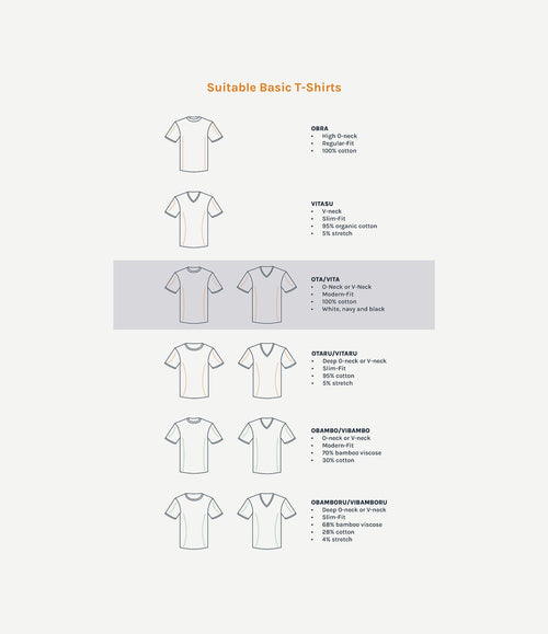 Ota t-shirt ronde hals wit (6-pack)