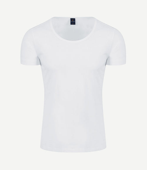 Otaru t-shirt brede ronde hals wit (2-pack)