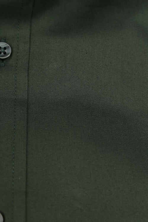 Suitable satin overhemd donkergroen | Slim-fit