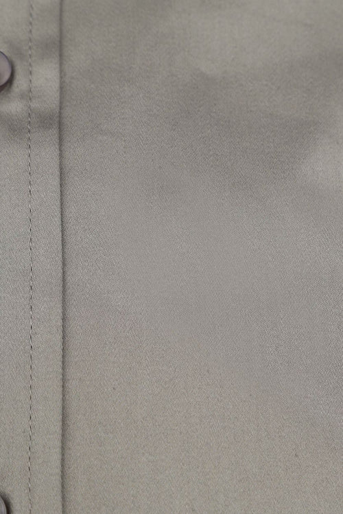 Satin overhemd grijs