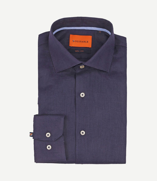 Overhemd linnen donkerblauw