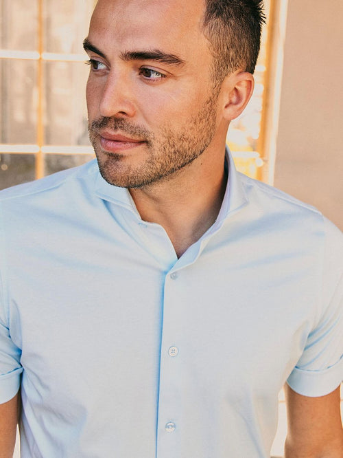 Shortsleeve sorona overhemd erik lichtblauw