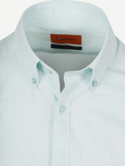 Suitable overhemd cotton slub lichtgroen | Slim-fit