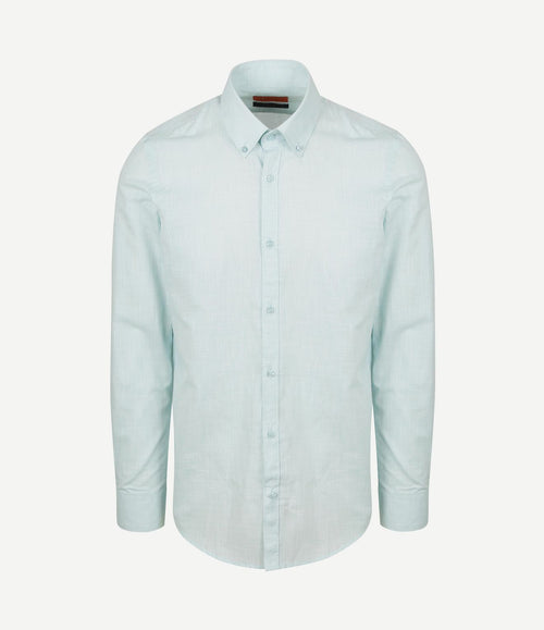 Overhemd cotton slub lichtgroen