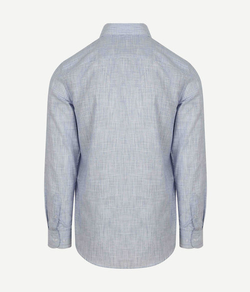Suitable overhemd cotton slub streep blauw | Slim-fit