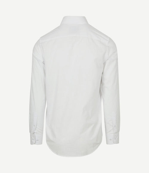 Overhemd cotton slub wit
