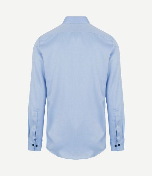 Overhemd dubbelmanchet blauw