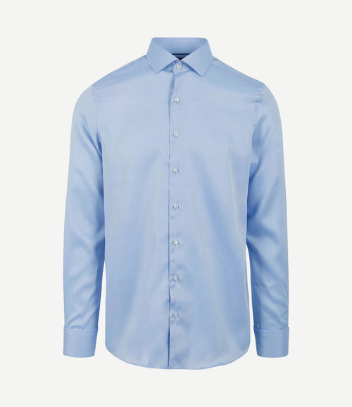 Overhemd dubbelmanchet blauw