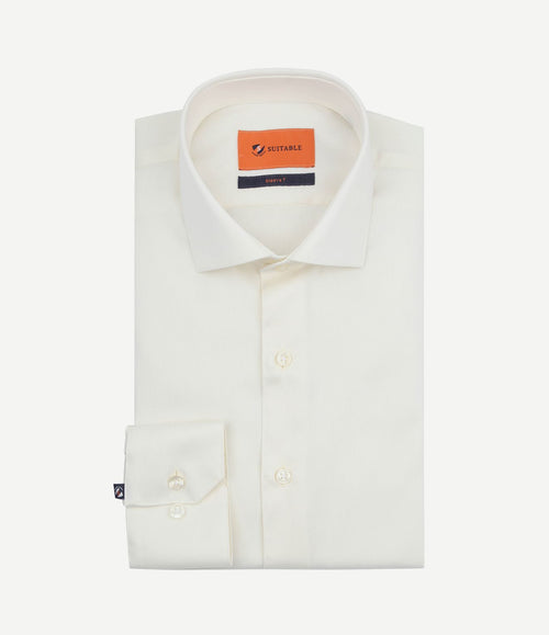 Overhemd extra lange mouwen twill ecru