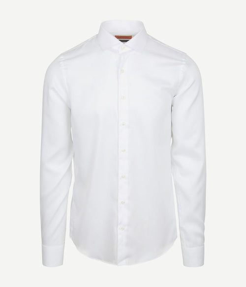 Suitable overhemd extra lange mouwen twill wit | Slim-fit