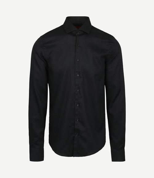 Overhemd extra lange mouwen twill zwart