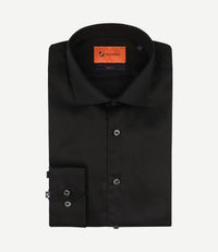 Overhemd extra lange mouwen twill zwart