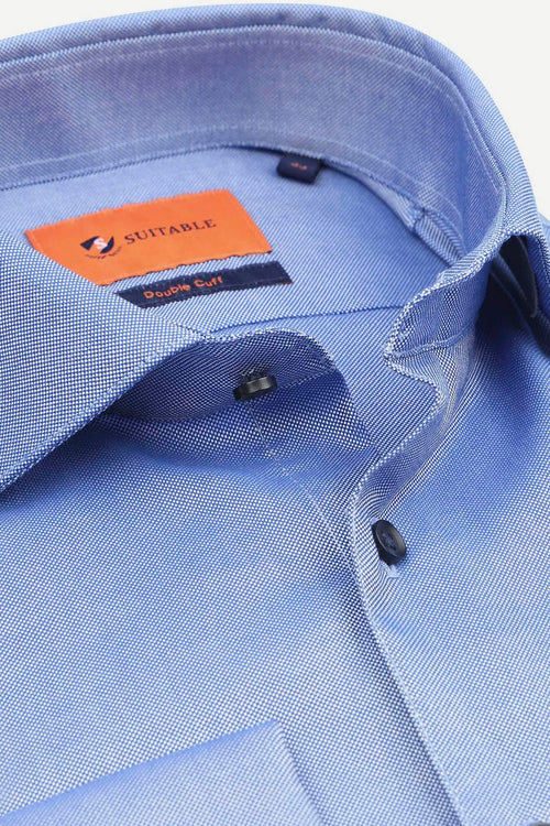 Suitable overhemd fijne ruit blauw dm22-02