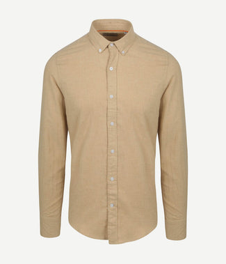 Suitable overhemd flanel beige | Slim-fit