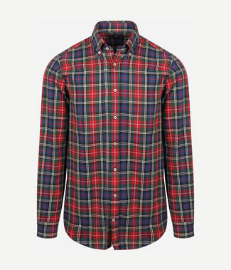 Steppin' Out overhemd flanel checks rood | Slim-fit