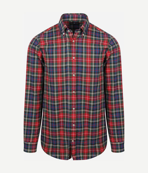 Steppin' Out overhemd flanel checks rood | Slim-fit